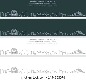 Nantes Single Line Skyline Profile Banner