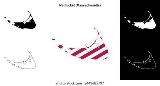 Nantucket County (Massachusetts) outline map set