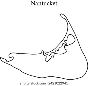 nantucket map, nantucket vector, nantucket outline, nantucket