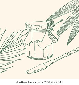 Nanyang Coffee Shop Coconut Egg Jam Glass Jar Side View Doodle