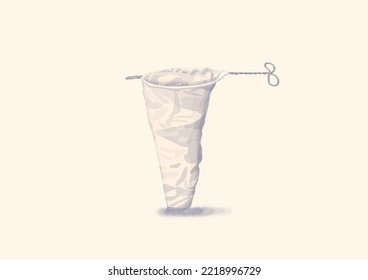 Nanyang Kopitiam Coffee Filter Cloth Bag Flat Illustration