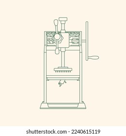 Nanyang Kopitiam Ice Shaver Machine Minimalist Icon