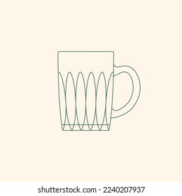 Nanyang Kopitiam Teh Tarik Milk Tea Glass Mug Minimalist Icon