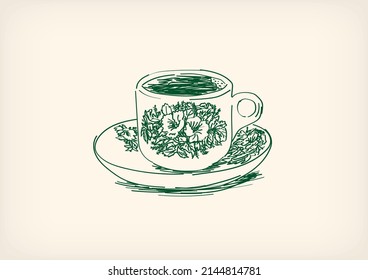 Nanyang Kopitiam Traditional Coffee Cup with Saucer Doodle