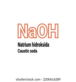 NaOH is the name of the element in a chemical compound which means table salt icon vector illustration on white background.