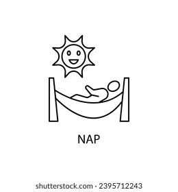 nap concept line icon. Simple element illustration. nap concept outline symbol design.