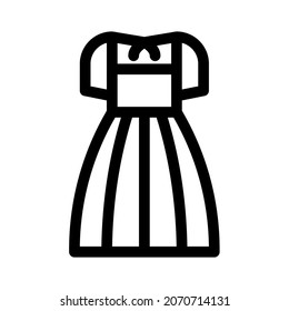 Nap dress on white background. Linear style sign for mobile concept and web design. Vector Illustration