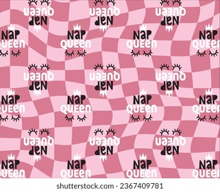 nap queen print over abstract background