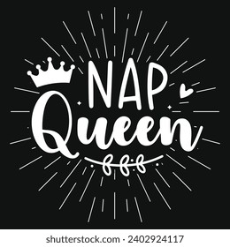 Diseño vectorial de diseño de camisetas de Nap queen typography 