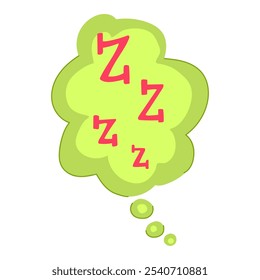 nap sleep zzz cartoon. snooze slumber, doze unwind, recharge bedtime nap sleep zzz sign. isolated symbol vector illustration