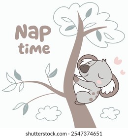 Nap Time Tree Hug Vector Design