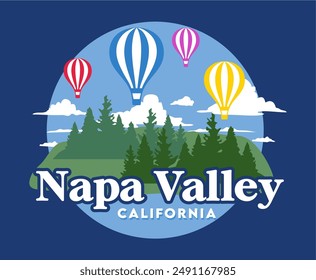 napa valley california con hermosas vistas y globos aerostáticos