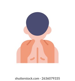 Ícone de massagem da nuca Ilustração de vetor plana