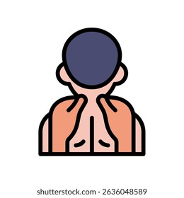 Ícone de massagem da nuca Ilustração do vetor de cor linear