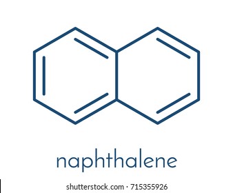 Naphthalene aromatic hydrocarbon molecule. Used as mothball ingredient. Skeletal formula.