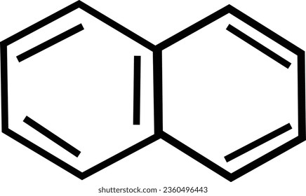 Naphthalene formula illustration on the dark background