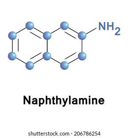 Naphthylamine chemical compound moleccular structure. Vector illustration.