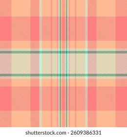 Napkin background tartan texture, checks seamless textile fabric. Warmth check plaid pattern vector in orange and red colors palette.