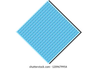 Napkin of blue color.