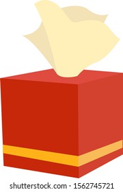 Napkin box, illustration, vector on white background.