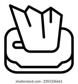 Napkin-Box-Symbol, Make-up-Routine-Konzept, Papier-Servietten-Schilder auf weißem Hintergrund, Tissue-Box-Symbol in Umriss-Stil Mobile Konzept Web-Design. Vektorgrafiken.