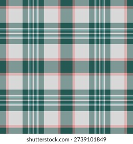 Napkin check vector tartan, tailor fabric textile pattern. Free seamless plaid texture background in pastel and teal colors palette.