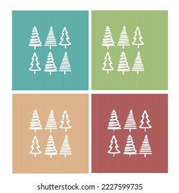 Napkin with Christmas trees in different colors.