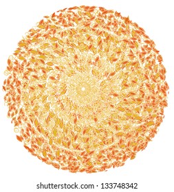 Napkin a circle, leaves. A vector template wall-paper. An autumn collection of a paper for walls. EPS10