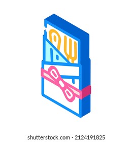 napkin for cutlery isometric icon vector. napkin for cutlery sign. isolated symbol illustration