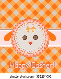 Napkin with dolly sheep for easter greeting