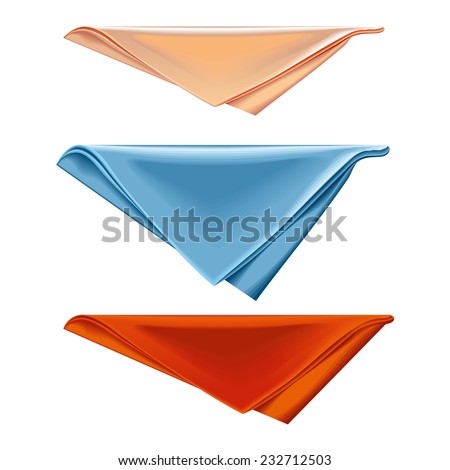 Napkin folded triangle on a white background.