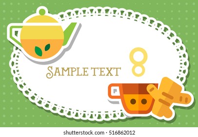 Napkin Frame, Cup, Ginger and Teapot