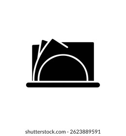 Napkin Holder with Folded Napkins Icon - Dining Symbol