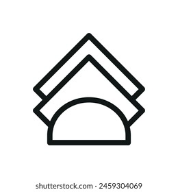 Napkin holder isolated icon, napkins vector symbol with editable stroke