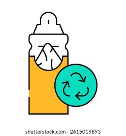napkin holder zero waste line icon vector. napkin holder zero waste sign. isolated symbol illustration