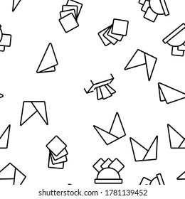 Napkin Hygiene Paper Vector Seamless Pattern Thin Line Illustration