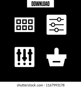 napkin icon. 4 napkin vector set. basket, settings and ice cube tray icons for web and design about napkin theme