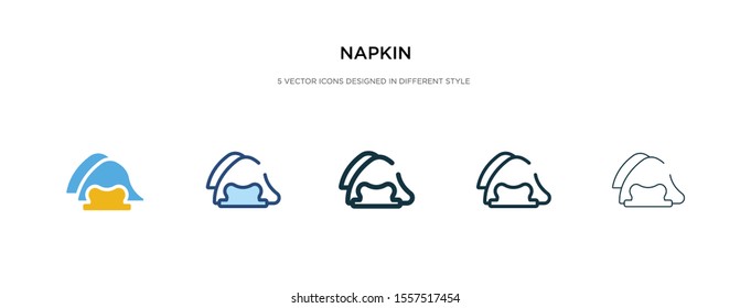 napkin icon in different style vector illustration. two colored and black napkin vector icons designed in filled, outline, line and stroke style can be used for web, mobile, ui