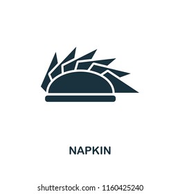 Napkin icon. Monochrome style icon design from meal icon collection. UI. Illustration of napkin icon. Pictogram isolated on white. Ready to use in web design, apps, software, print.