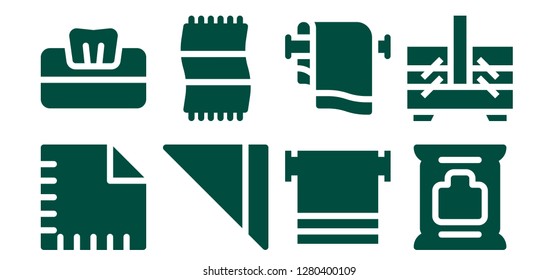  napkin icon set. 8 filled napkin icons. Simple modern icons about  - Napkin, Tissue, Towel, Wipes, Sewing box