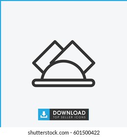 napkin icon. simple outline napkin vector icon. on white background.