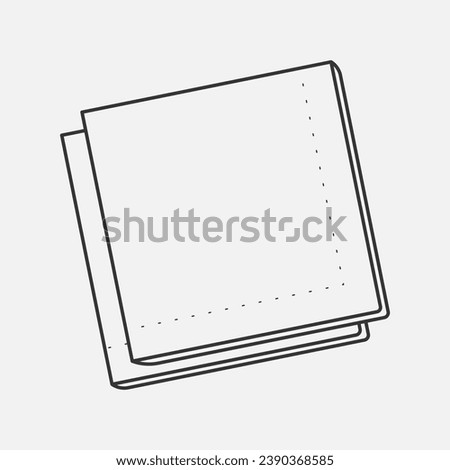 Napkin line icon. Square paper napkin. Vector