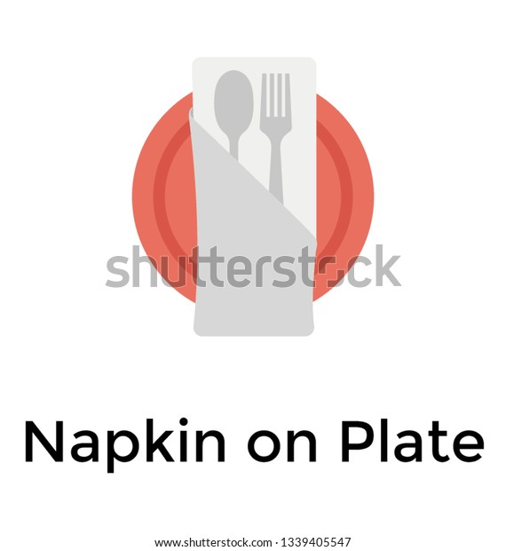 Napkin On Plate Dine Icon Design Stock Vector Royalty Free 1339405547