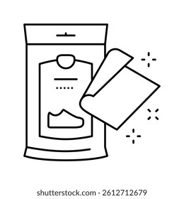 napkin package for shoe care line icon vector. napkin package for shoe care sign. isolated contour symbol black illustration