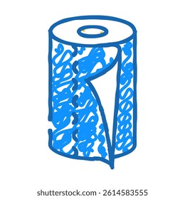 napkin roll paper towel doodle icon sketch vector. napkin roll paper towel sign. isolated symbol illustration