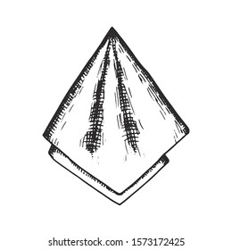 napkin. silhouette on a white background sketch