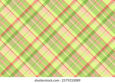 Napkin tartan check textile, asymmetric vector fabric background. Bedding pattern seamless texture plaid in green and yellow colors palette.