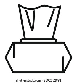 Napkin Tissue Icon Outline Vector. Box Wet. Paper Towel