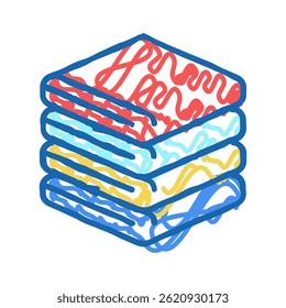 napkin and towel doodle icon sketch vector. napkin and towel sign. isolated symbol illustration
