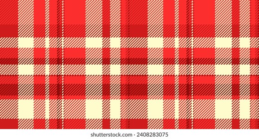 Vector de servilleta sin soldadura textil, prueba de tartán de fondo de esbozo. Ropa de textura resistente en color rojo y limón.